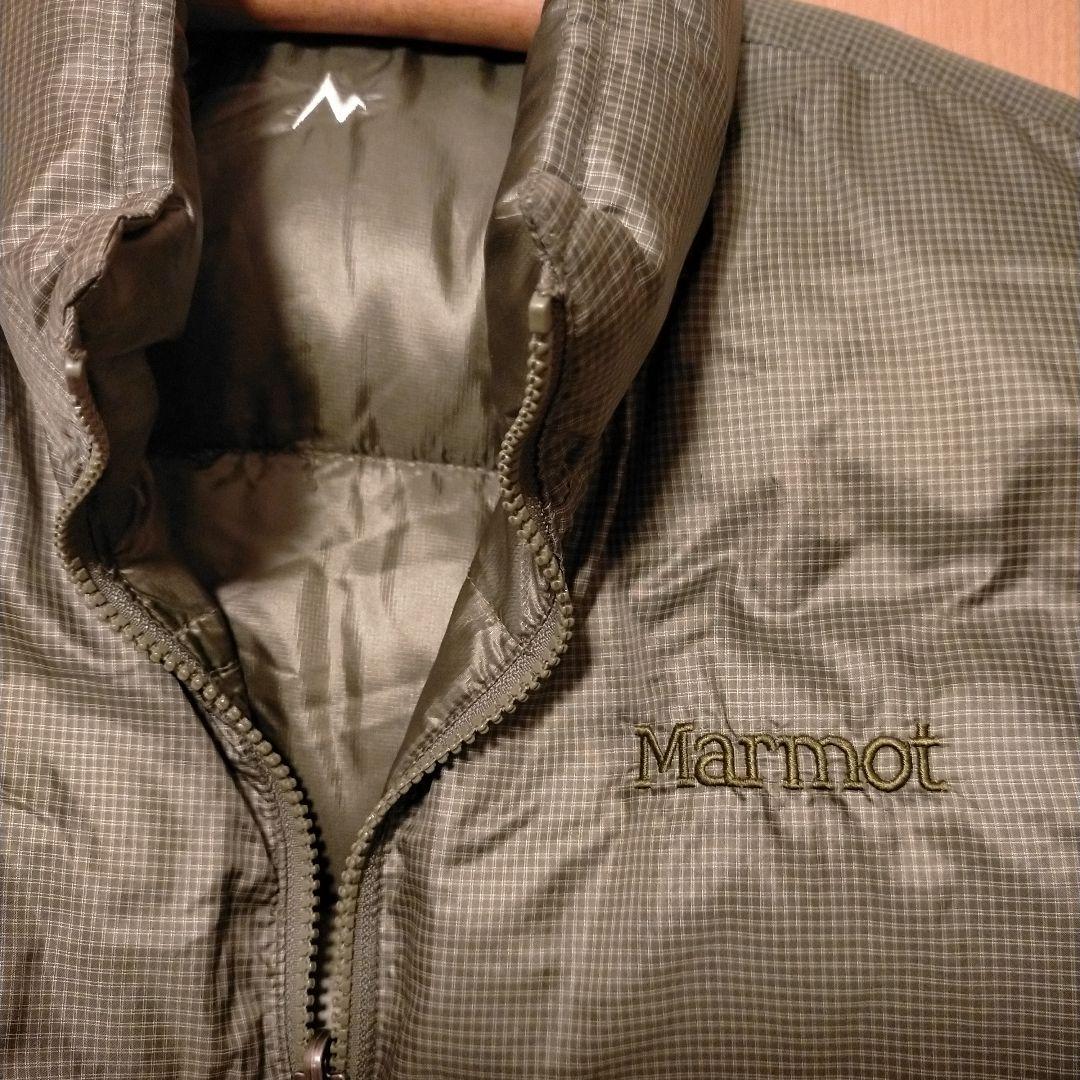 テイトMarmot ダウンベスト グリーン＆グリーン格子柄 リバーシブル
