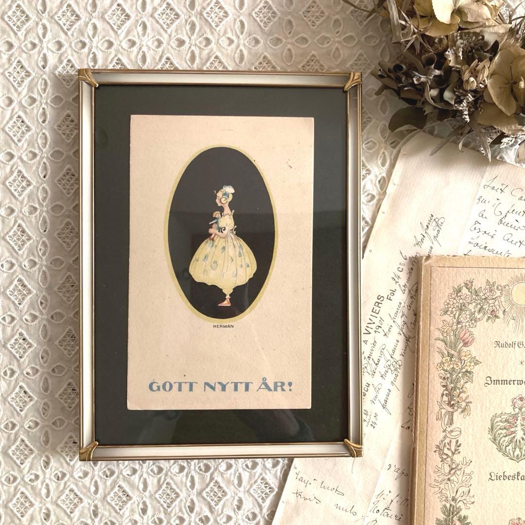 アンティークフレームI★1931年超希少なNERMANアンティークカード入り