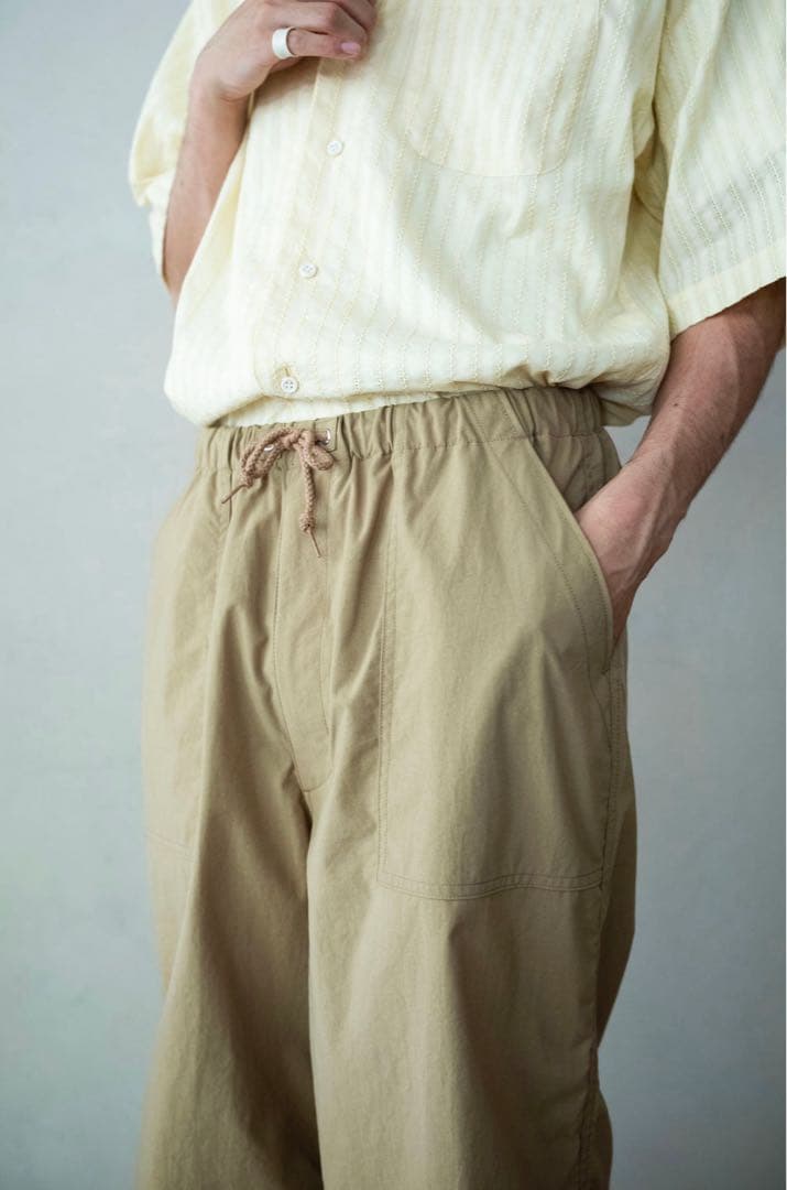 【25SS】cantate ナイロン ベイカーパンツ 48 ベージュ
