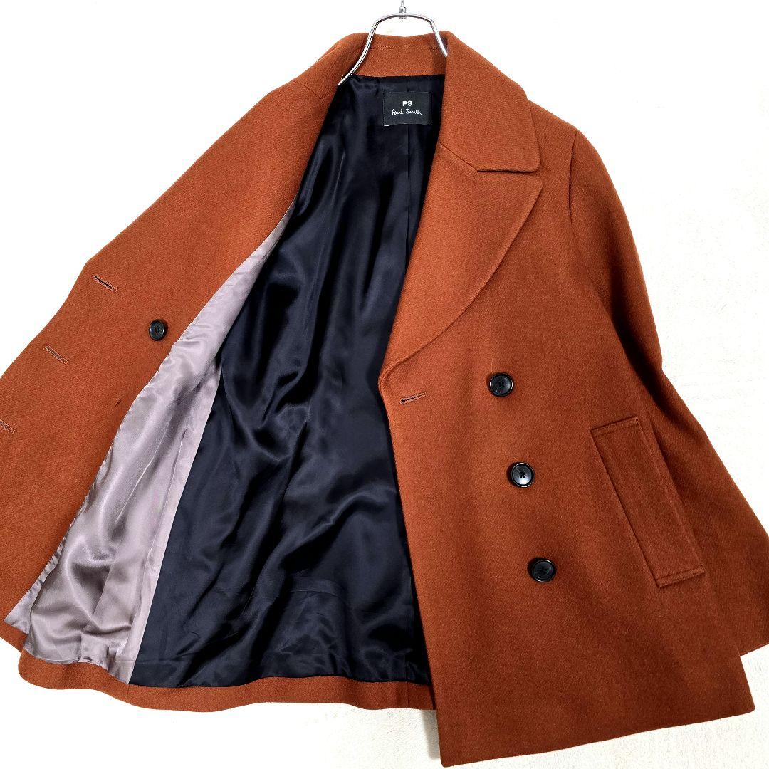 極美品 ピーエスポールスミス ピーコート ダブル ショート丈 テラコッタ 38