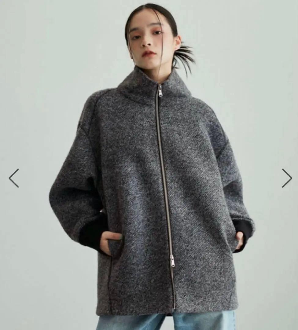 人気完売品　アダムエロペ　ツイードボンディングコーディガン ボンディングコート