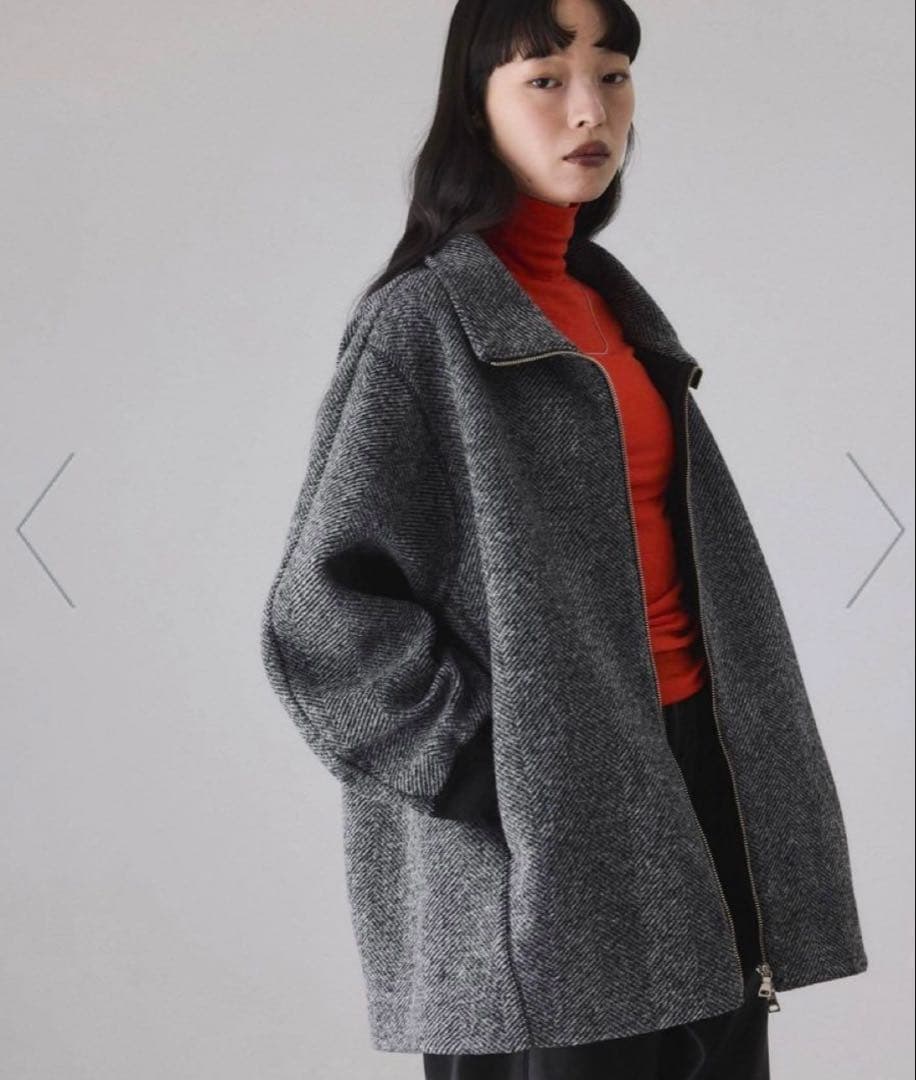 人気完売品　アダムエロペ　ツイードボンディングコーディガン ボンディングコート