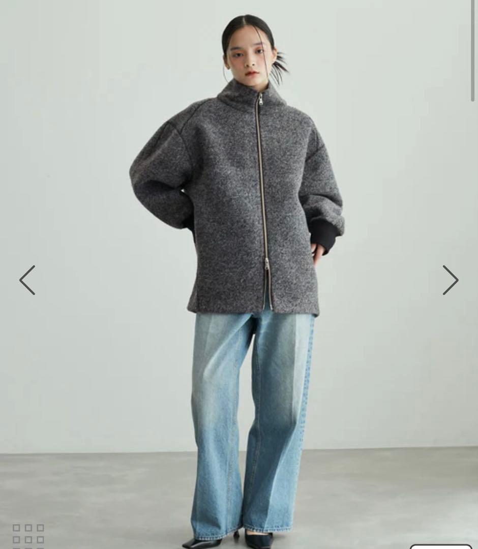 人気完売品　アダムエロペ　ツイードボンディングコーディガン ボンディングコート