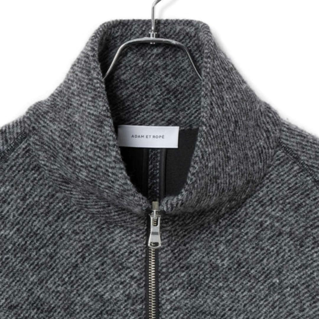 人気完売品　アダムエロペ　ツイードボンディングコーディガン ボンディングコート