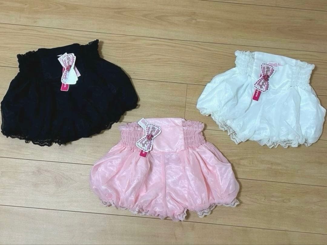 PrincessMelody♡プリメロ♡おりぼんかぼちゃパンツ♡白黒ピンクセット