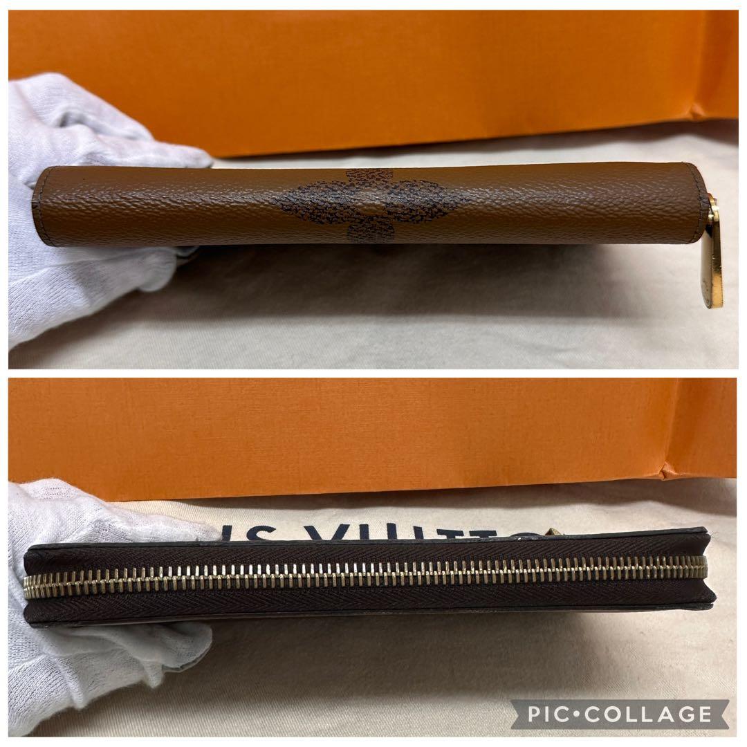 【使用わずか】ルイヴィトン ジッピー モノグラム リバース ジャイアントRFID