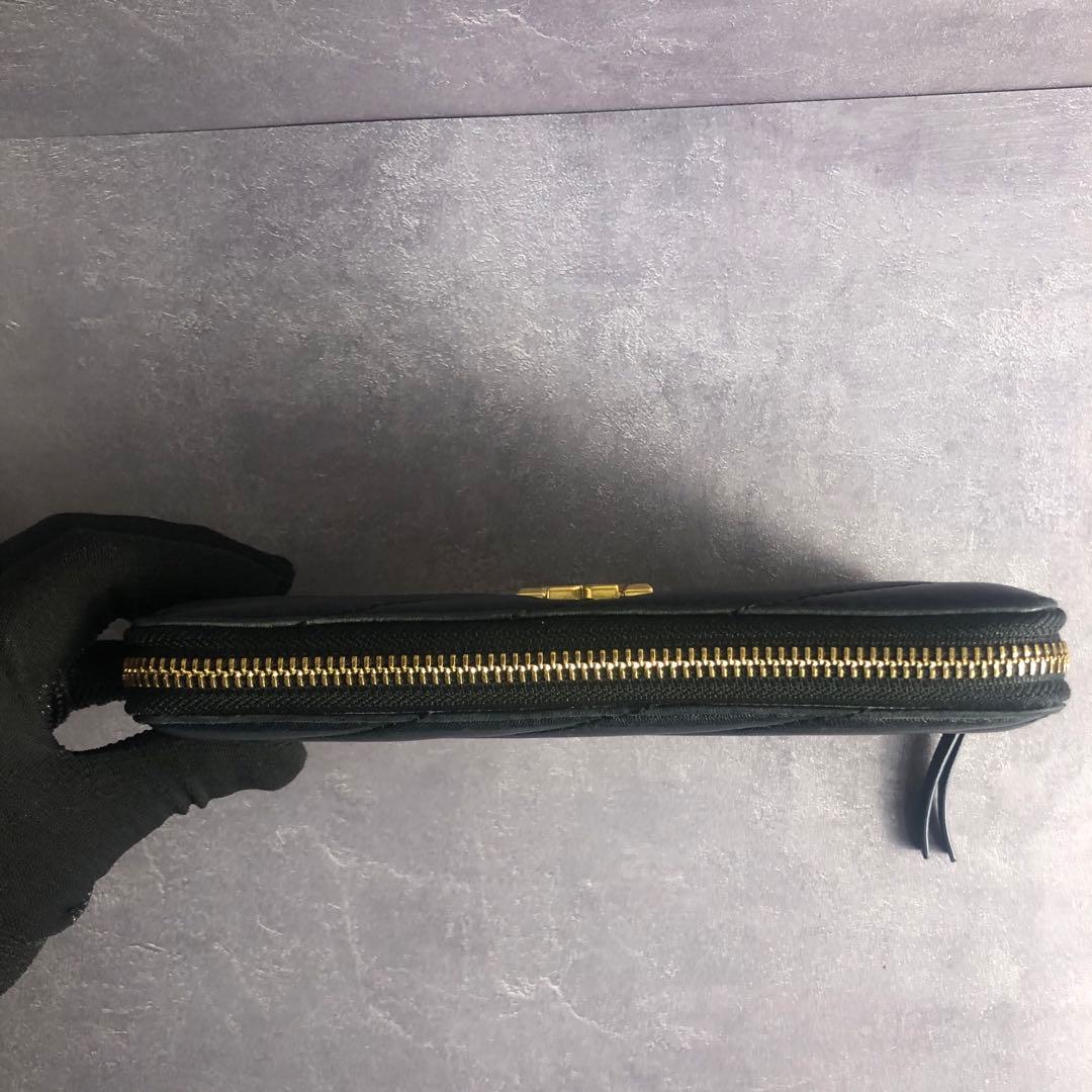 ✨️美品✨️ トリーバーチ キルティング レザー 長財布 黒 金ロゴ キラ KIRA
