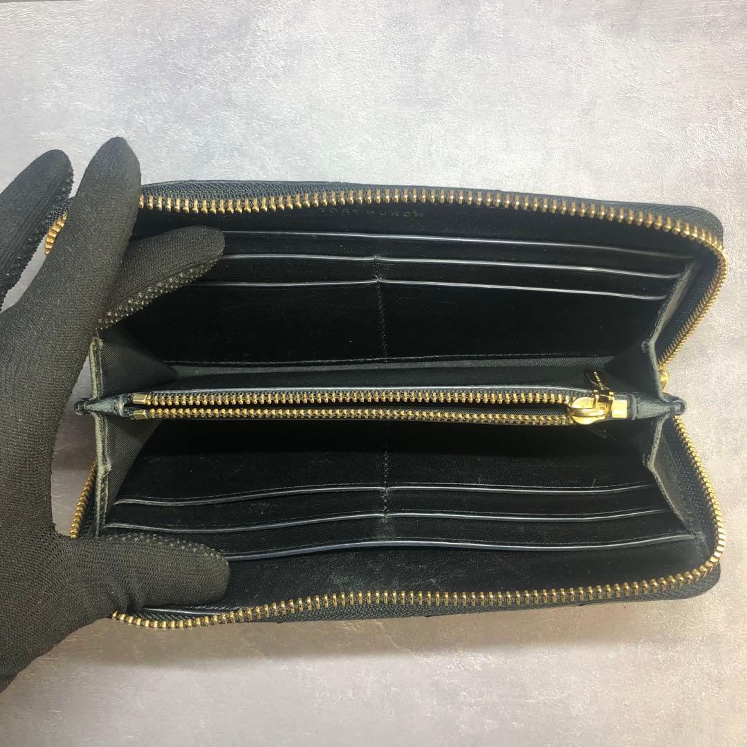 ✨️美品✨️ トリーバーチ キルティング レザー 長財布 黒 金ロゴ キラ KIRA
