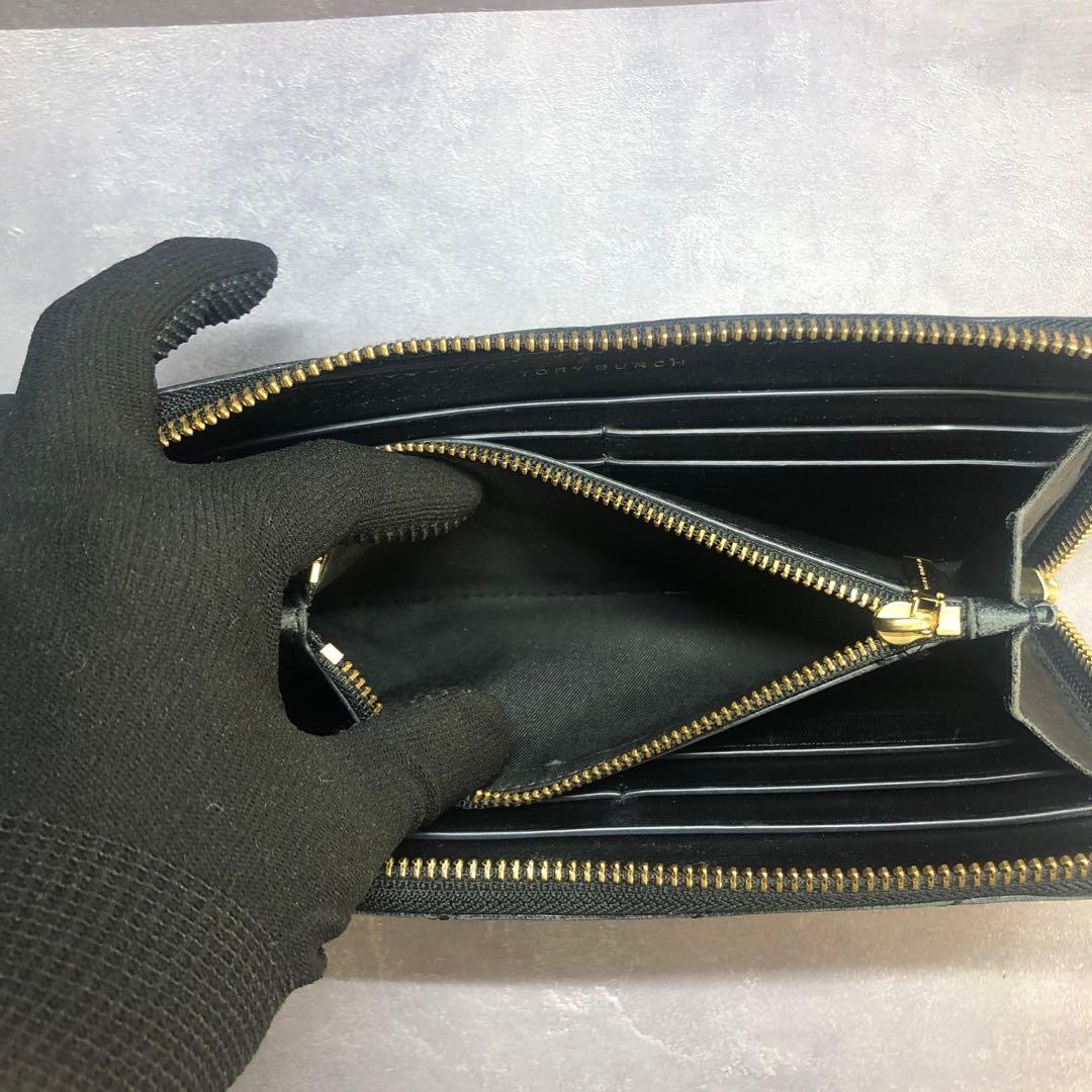 ✨️美品✨️ トリーバーチ キルティング レザー 長財布 黒 金ロゴ キラ KIRA