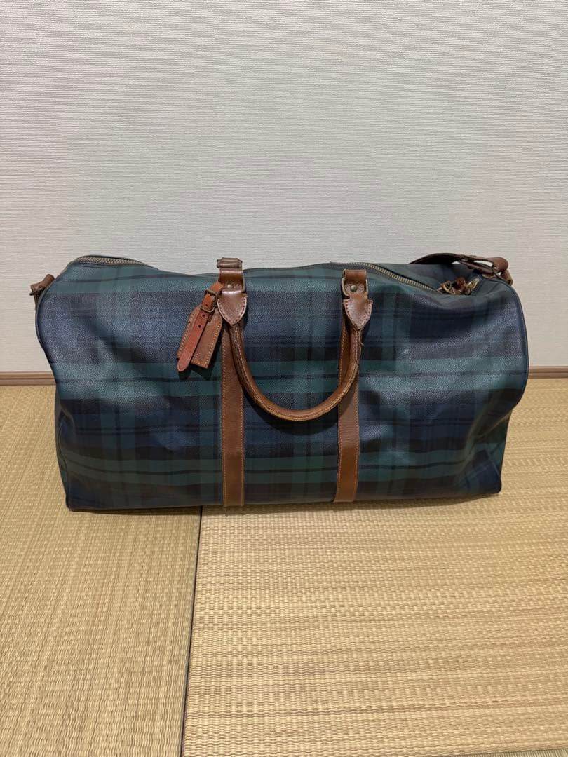 ラルフローレン レザーPVC 2way ブラックウォッチ 大容量ボストンバッグ