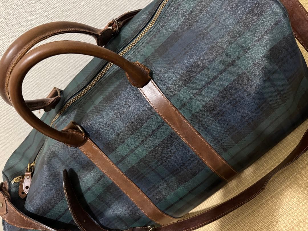 ラルフローレン レザーPVC 2way ブラックウォッチ 大容量ボストンバッグ