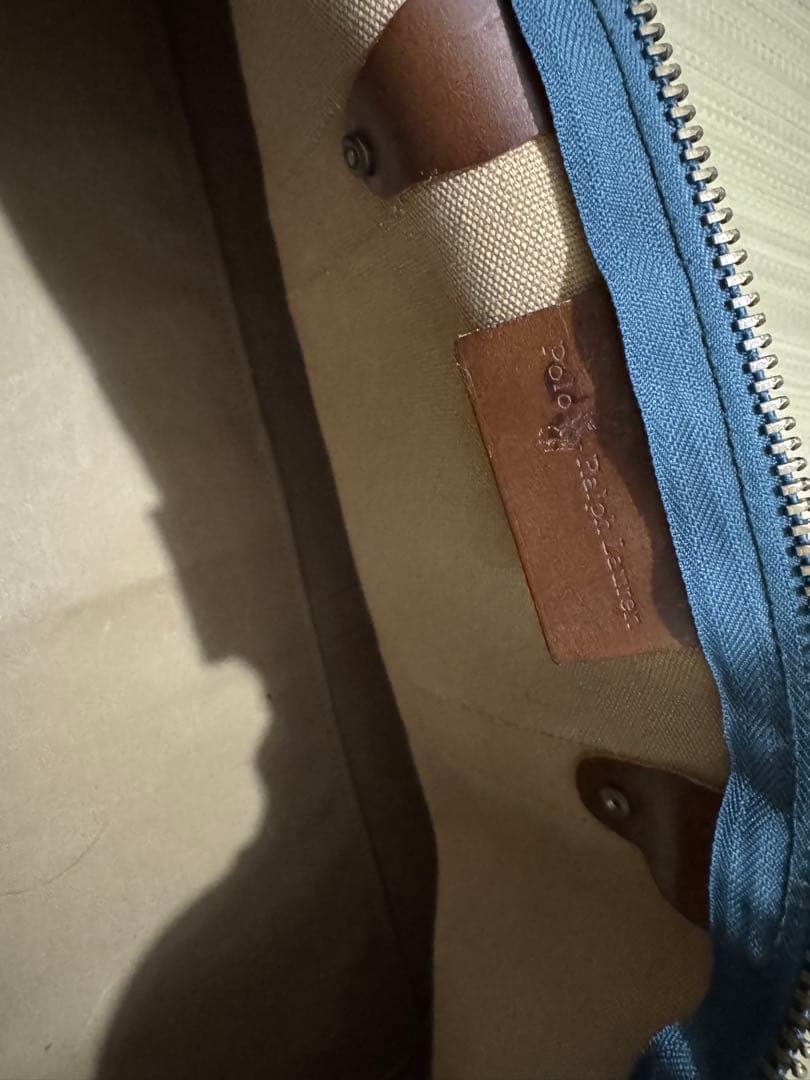 ラルフローレン レザーPVC 2way ブラックウォッチ 大容量ボストンバッグ