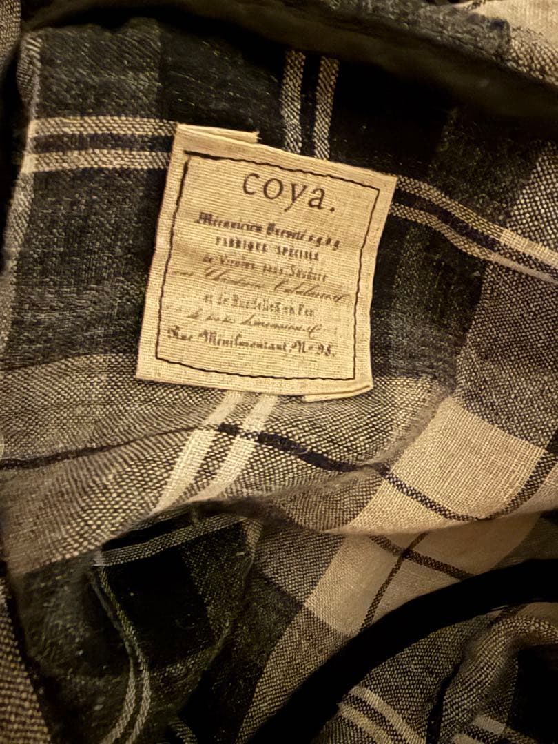 人気作家 pocchi パーカー　リネン ブラックチェック