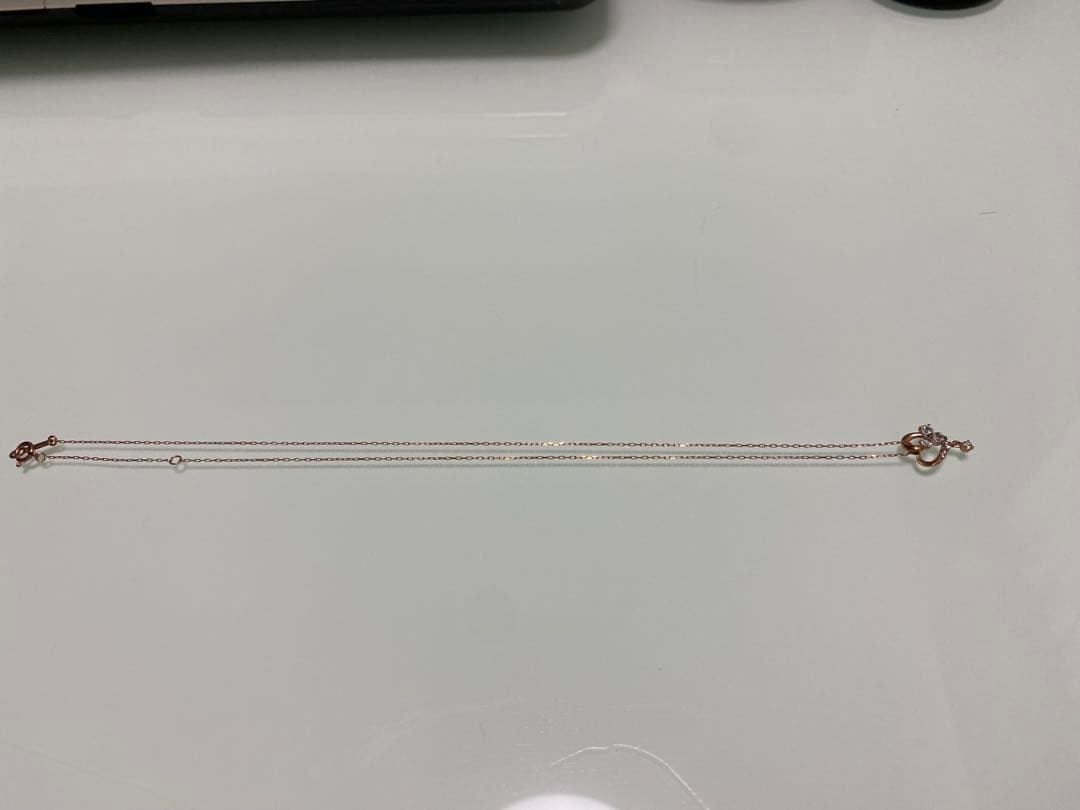 4°C10kピンクゴールド ハートフラワーネックレス