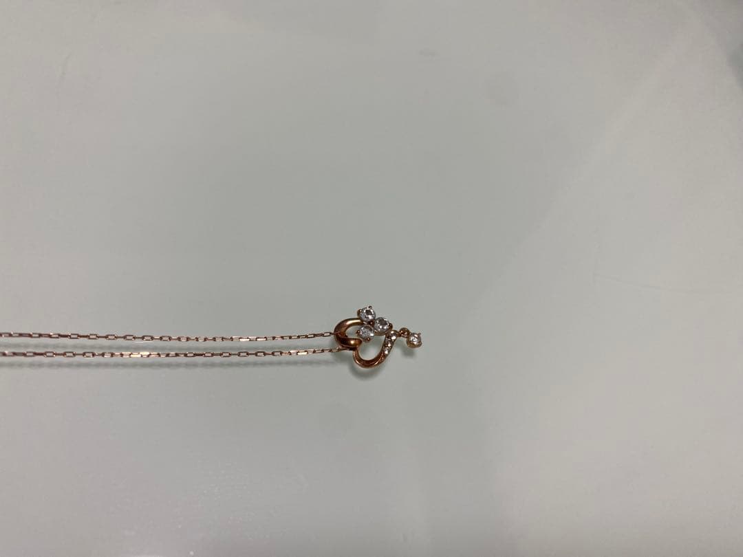 4°C10kピンクゴールド ハートフラワーネックレス