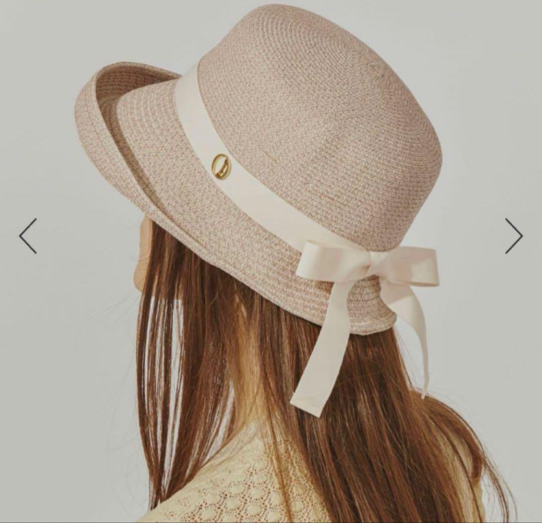 シャポードオー麦わら帽子　シルクブレード　エッジアップクロシェ chapeau