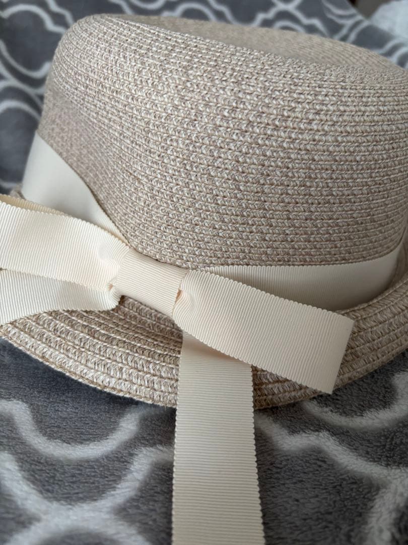 シャポードオー麦わら帽子　シルクブレード　エッジアップクロシェ chapeau