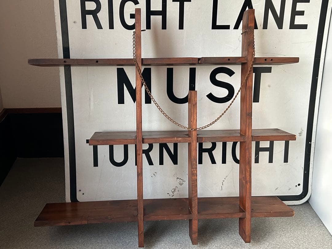 ヴィンテージ　木製飾り棚　ウォールシェルフ　壁掛け　アンティーク　古道具　レトロ