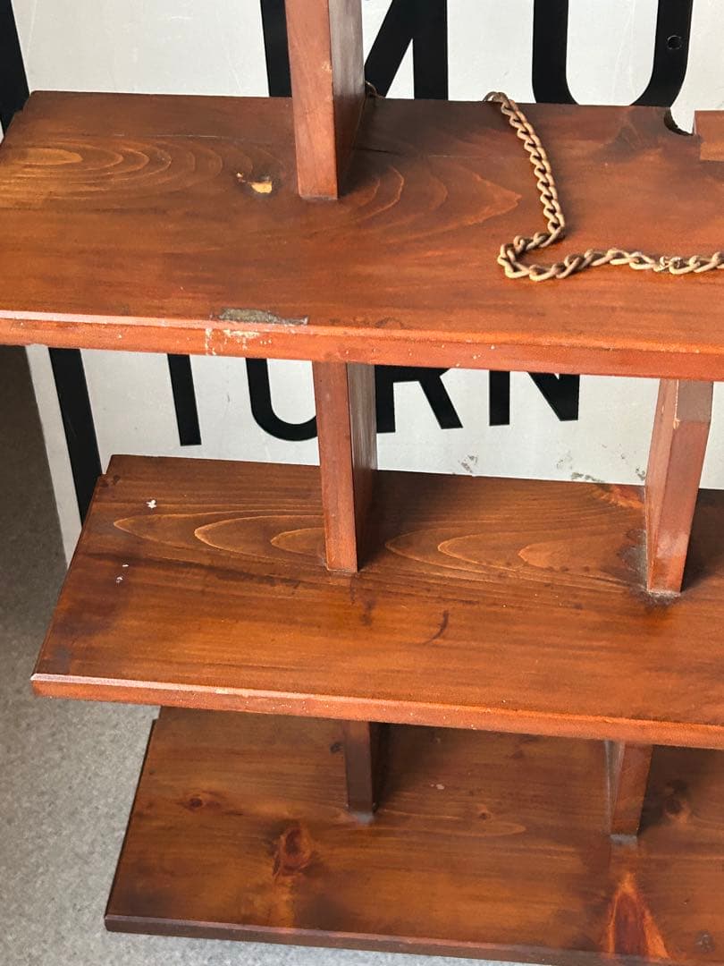 ヴィンテージ　木製飾り棚　ウォールシェルフ　壁掛け　アンティーク　古道具　レトロ