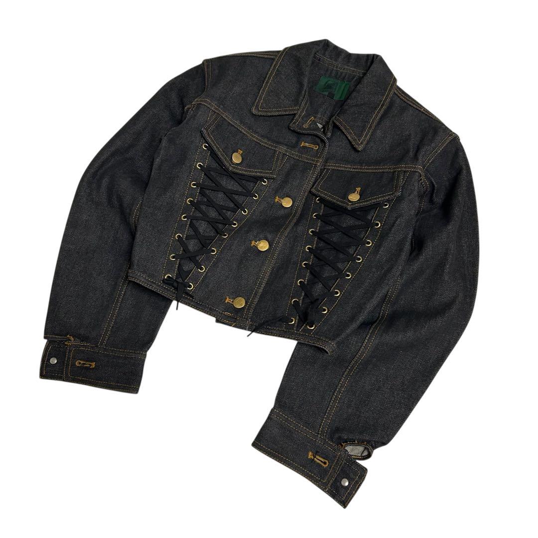 jeanpaul GAULTIER ブラックデニムジャケット 短丈　42