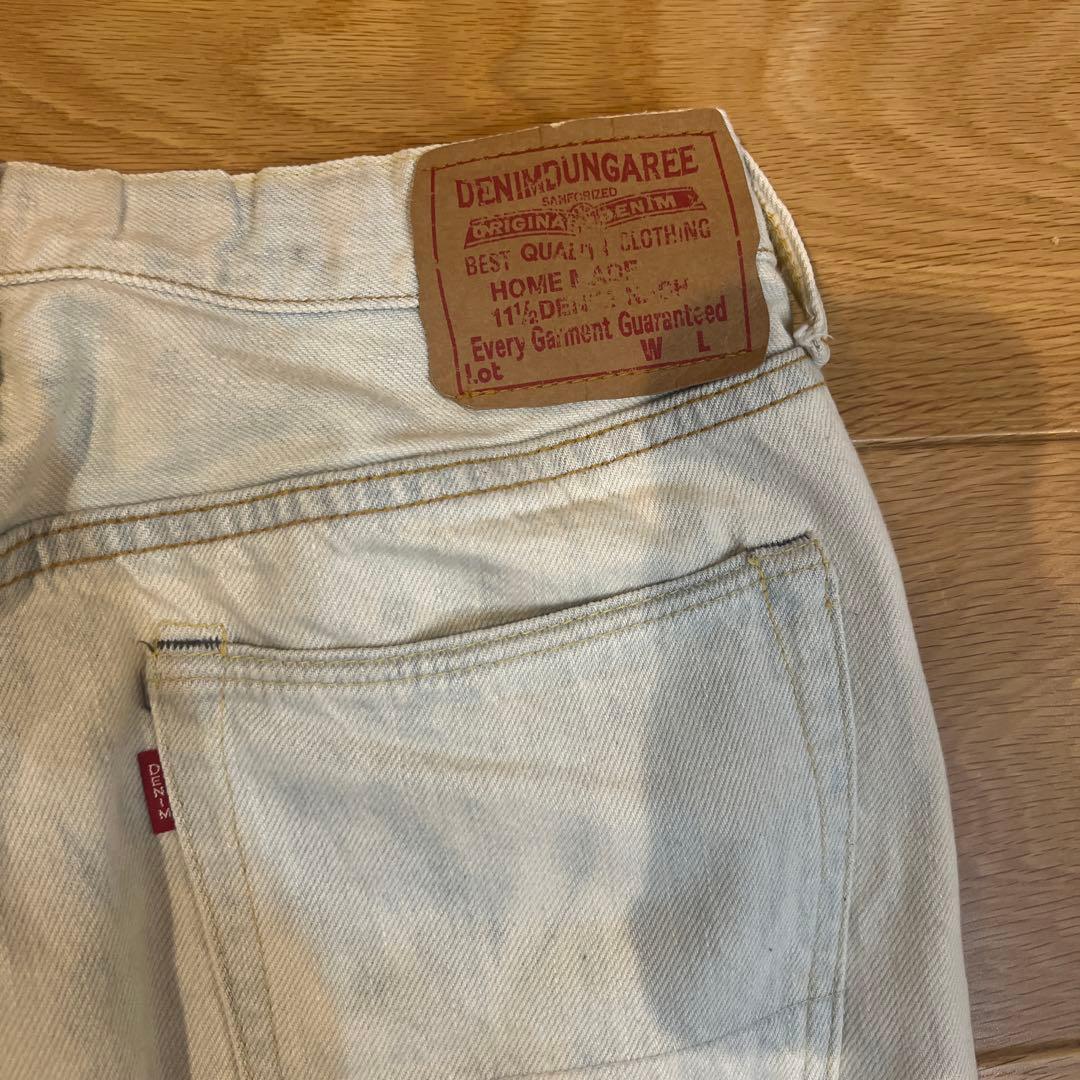 【ほぼ未使用】デニムダンガリー ダメージ　ジーンズ　150cm