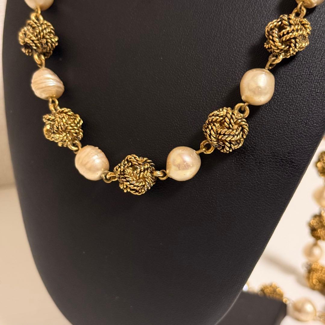 CHANEL シャネル ヴィンテージ フェイクパール　ゴールドトーン　ネックレス