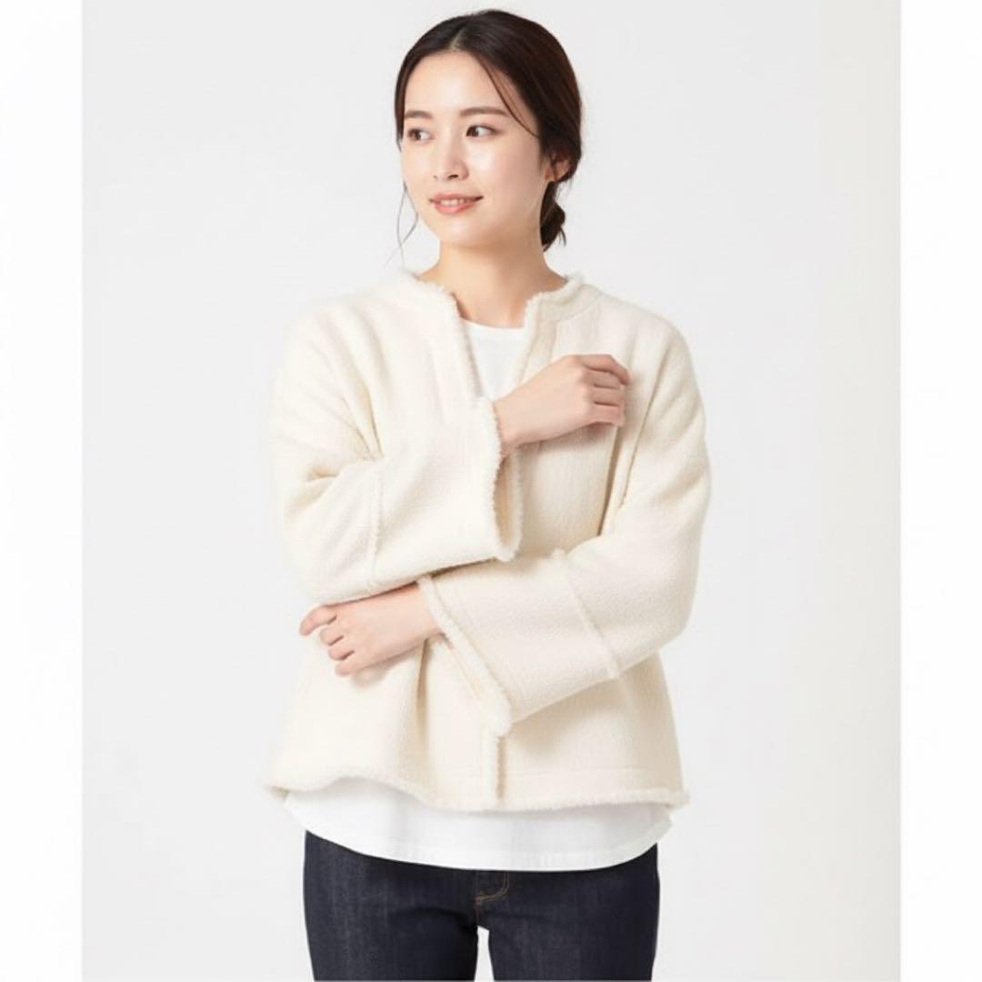 IENA 新品タグ付 定価2.8万円／ツイードボックスプルオーバー アイボリー