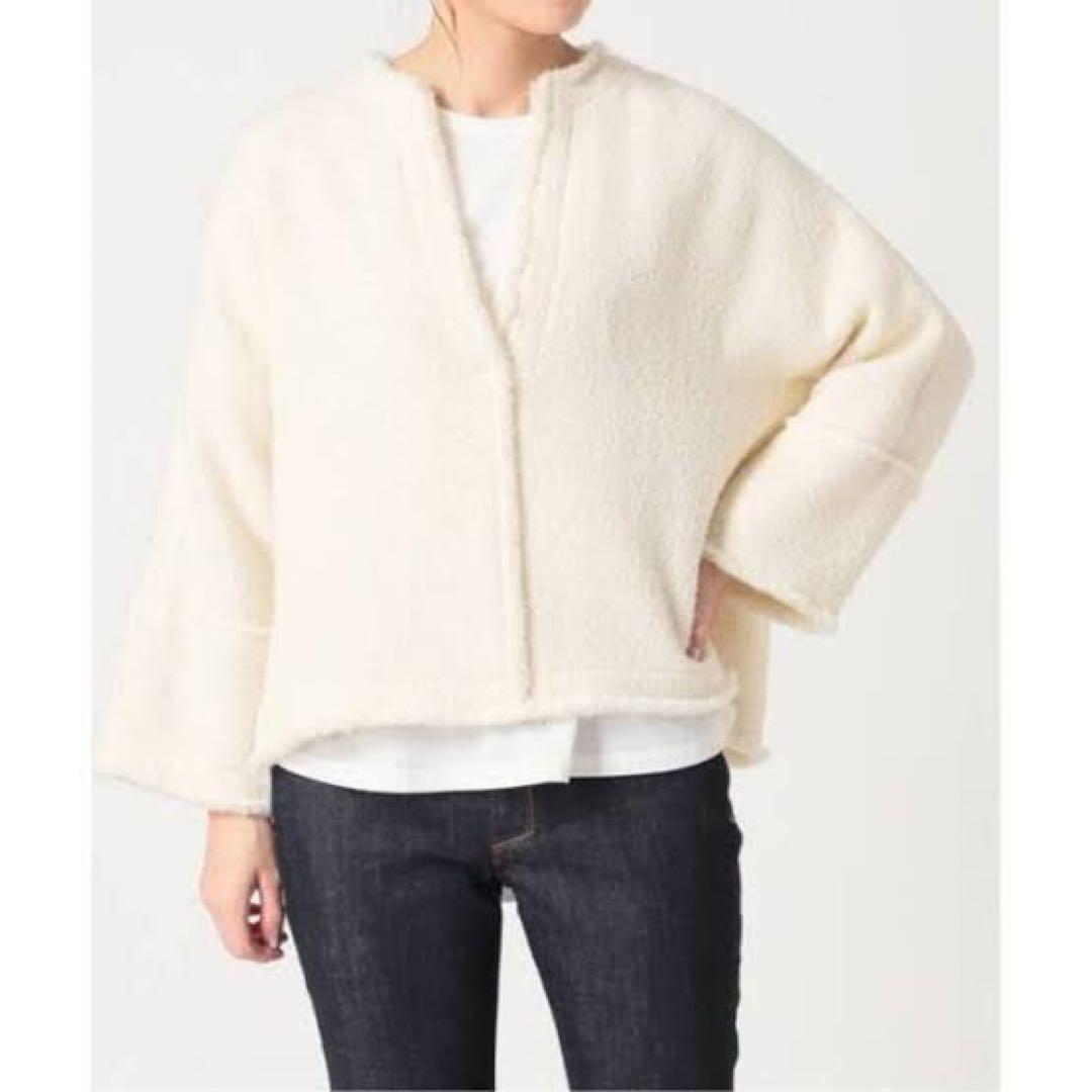 IENA 新品タグ付 定価2.8万円／ツイードボックスプルオーバー アイボリー