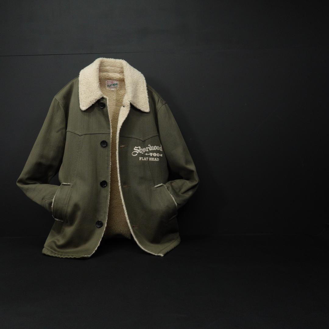 THE FLAT HEAD 00s ドビーランチコート 38 日本製 ボア