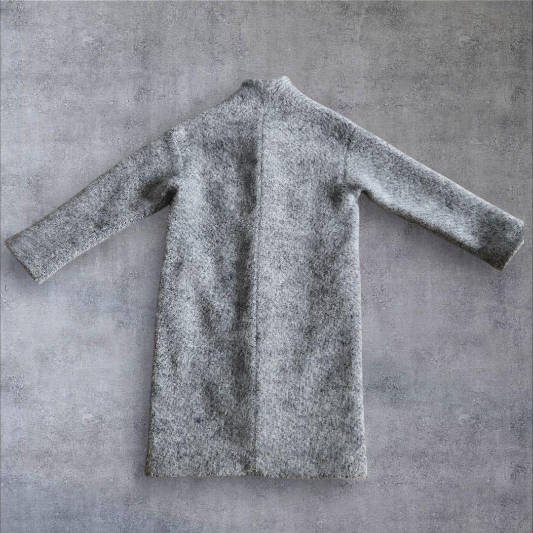 pas de calais パドカレ ノーカラーコート 36