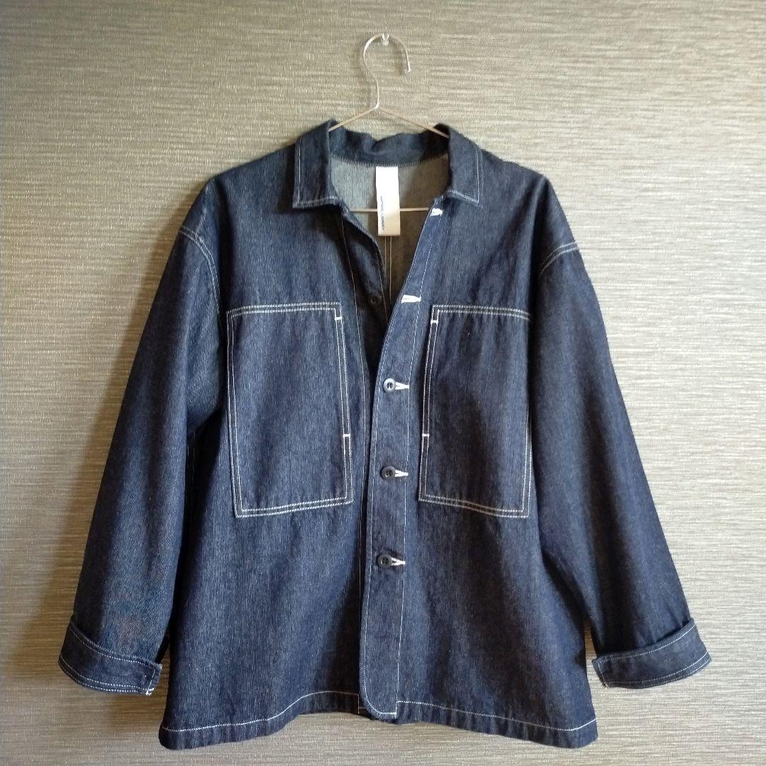 ナチュラルランドリー 10ozデニムカバーオールジャケット インディゴ 美品
