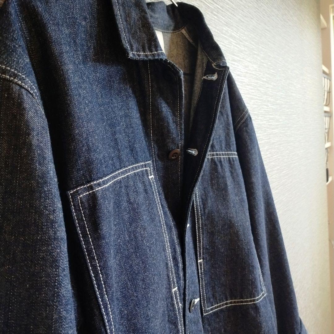 ナチュラルランドリー 10ozデニムカバーオールジャケット インディゴ 美品