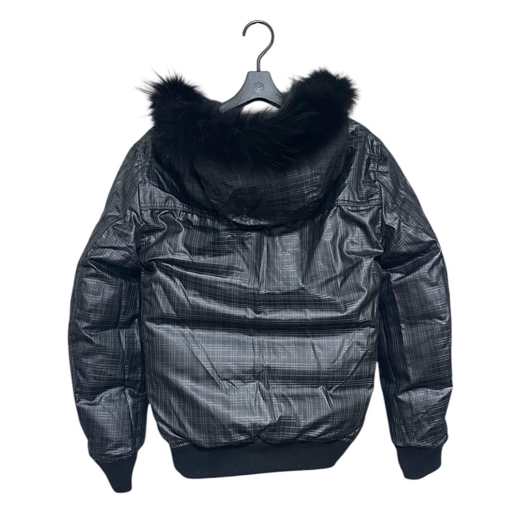 バーバリーブラックレーベル ファーダウン　ファー取り外し可　M 光沢　短丈