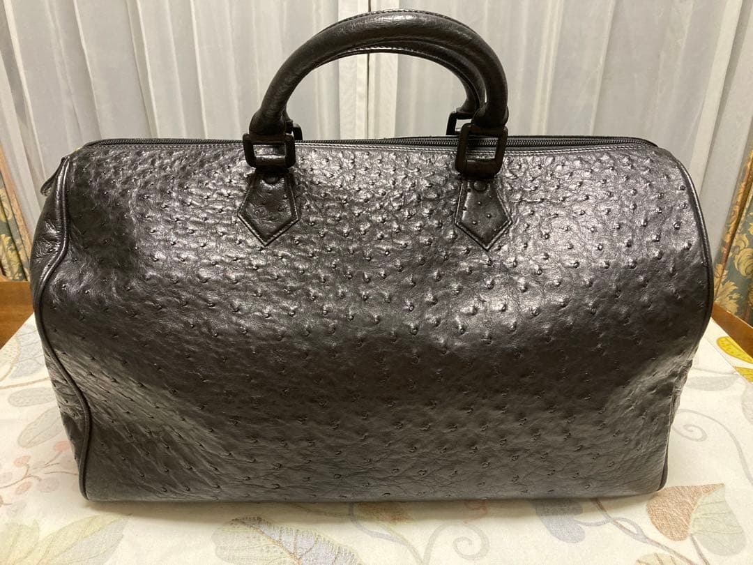 ボストンバッグ　オーストリッチ　美品