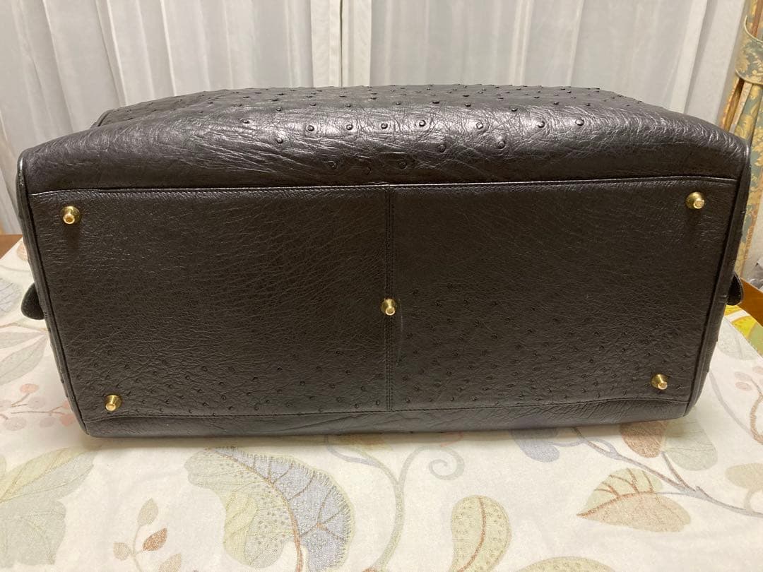 ボストンバッグ　オーストリッチ　美品