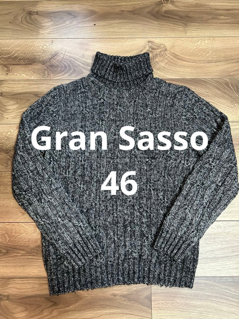 Gran Sasso グランサッソ　アランニット　シルク　ブラック　46