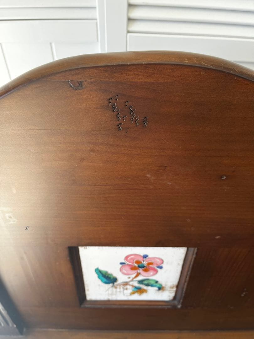 2人掛けベンチ　アクタス取扱　タイル　スペイン　木製　アンティーク　レトロ