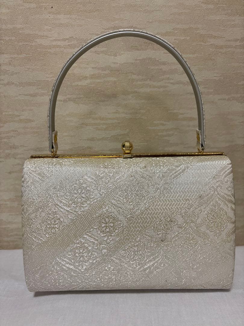 和装用草履バッグセット　シルバー系　正倉院模様　金銀　エレガント　新品　少々訳有