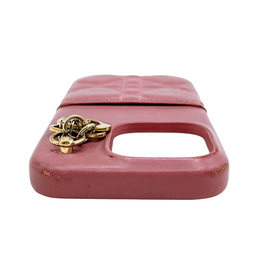 良品 ディオール iPhoneケース 14 Pro カナージュ ピンク レディー