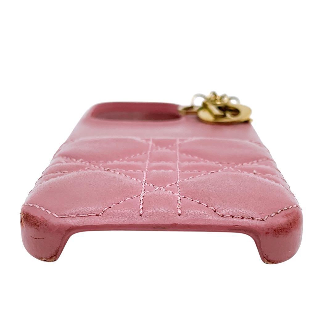 良品 ディオール iPhoneケース 14 Pro カナージュ ピンク レディー