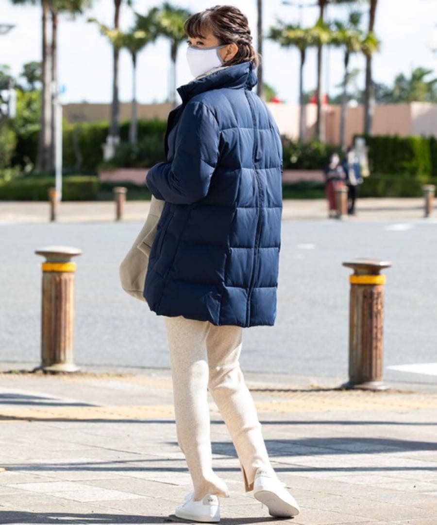 配色使い リバーシブル ダウンママコート ［マタニティ/産後］大きい サイズ