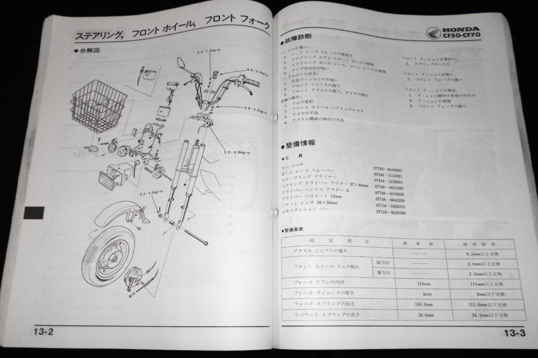 r！ シャリイ シャリー 〔CF50・CF70〕純正サービスマニュアル