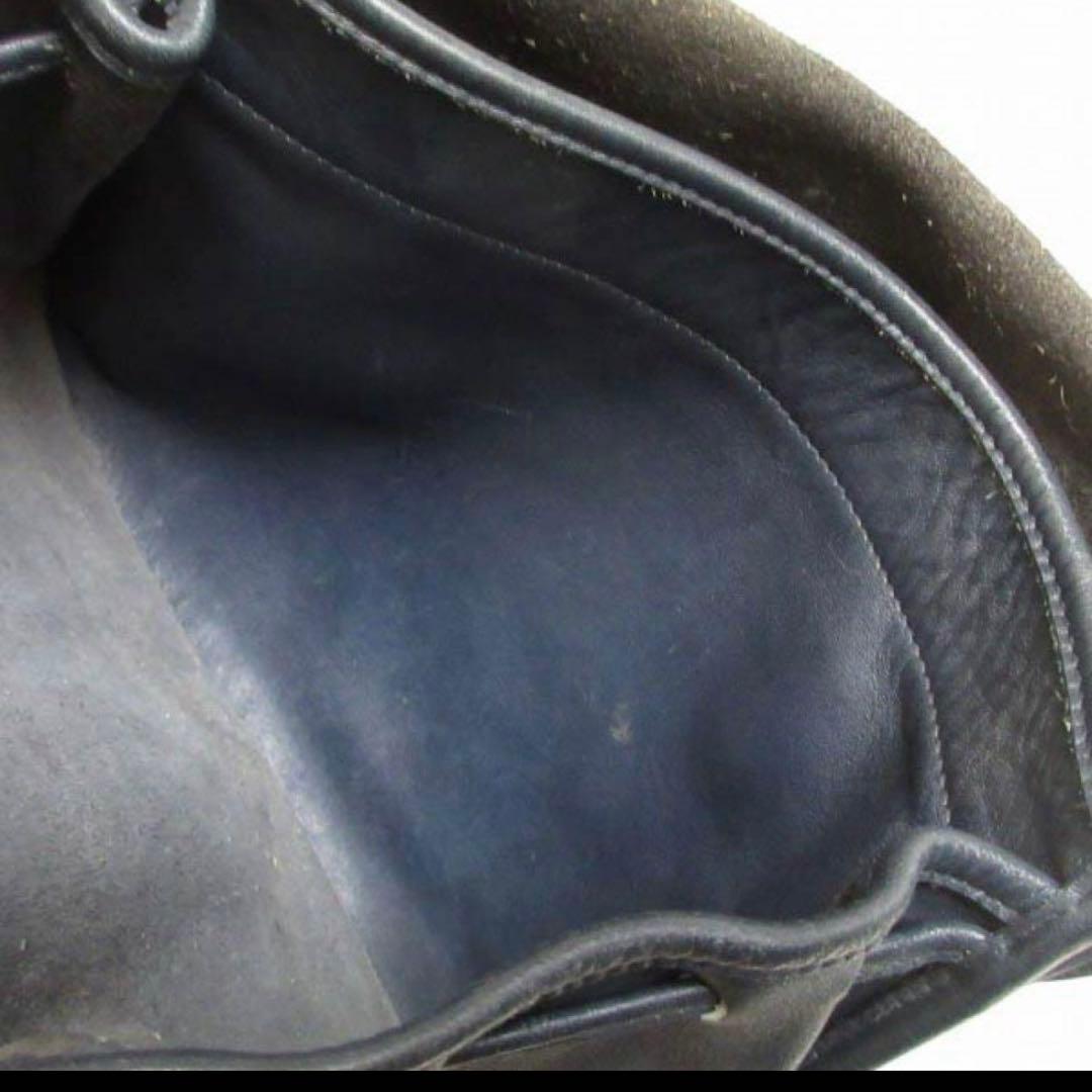 USA製 COACHオールドコーチ フラップタイプ レザーショルダーバッグ 紺系