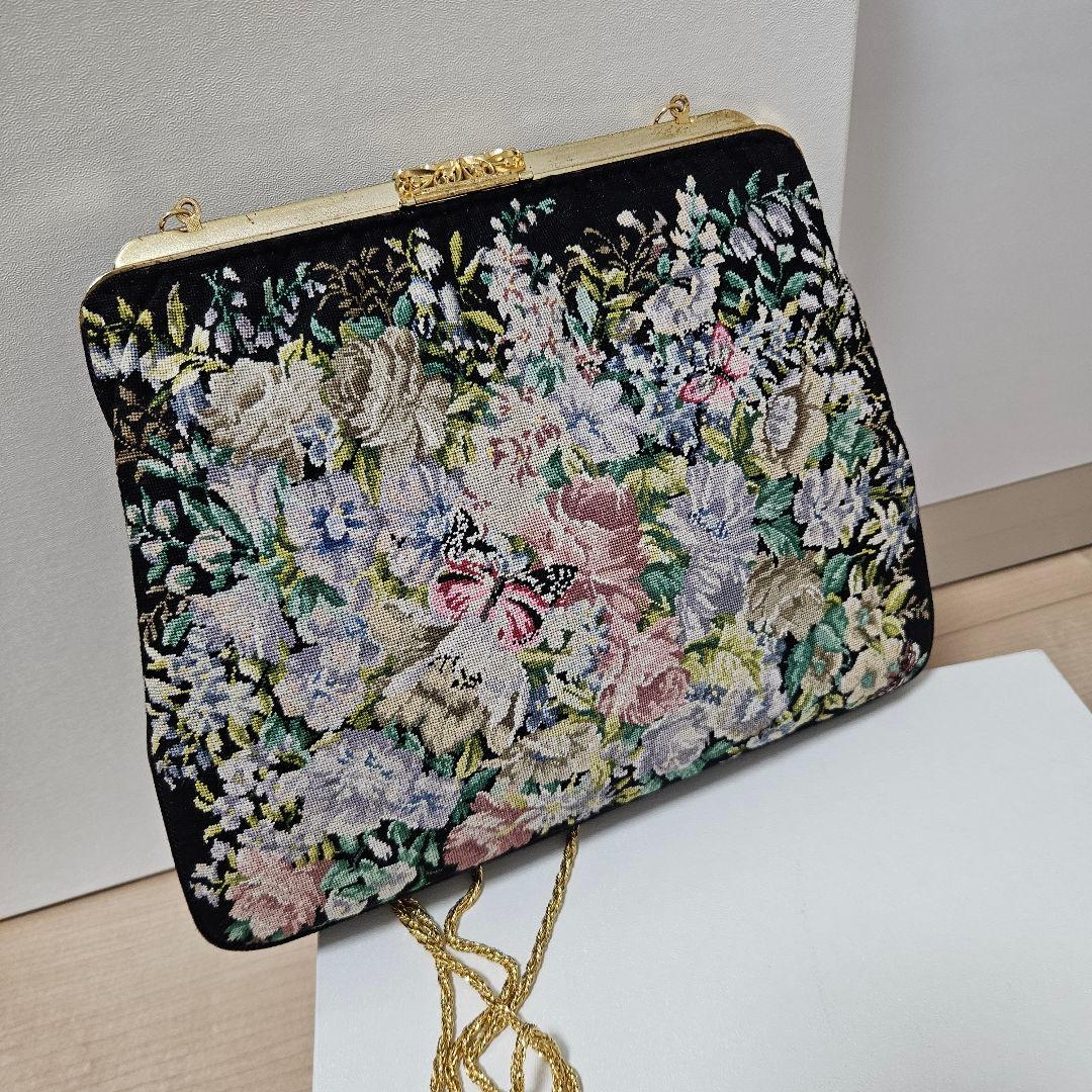 Petit Point プチポアン 久家道子 刺繍クラッチバッグ②