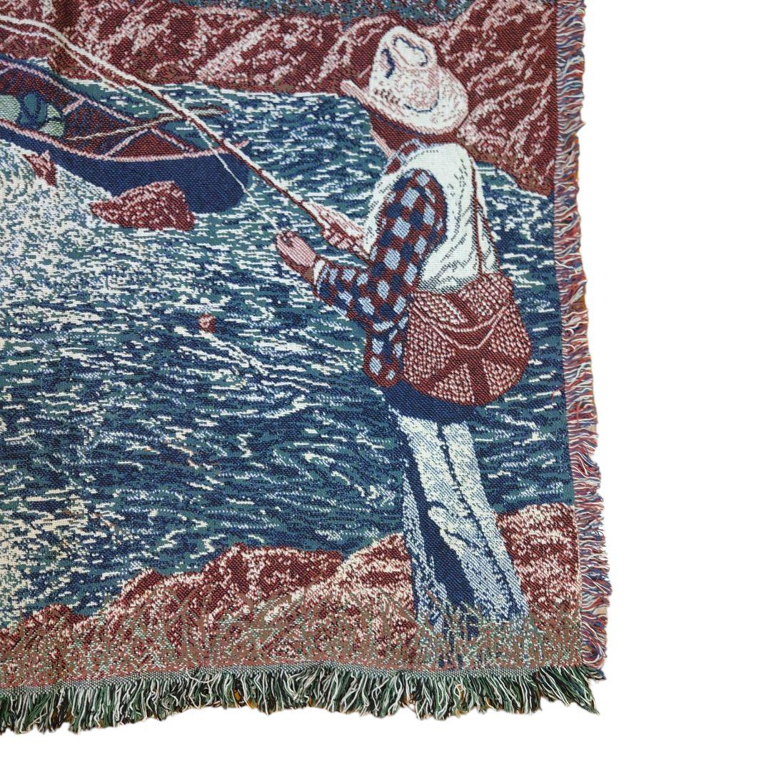 vintage ラグ カーペット、アウトドア、フィッシング、花、釣り 520