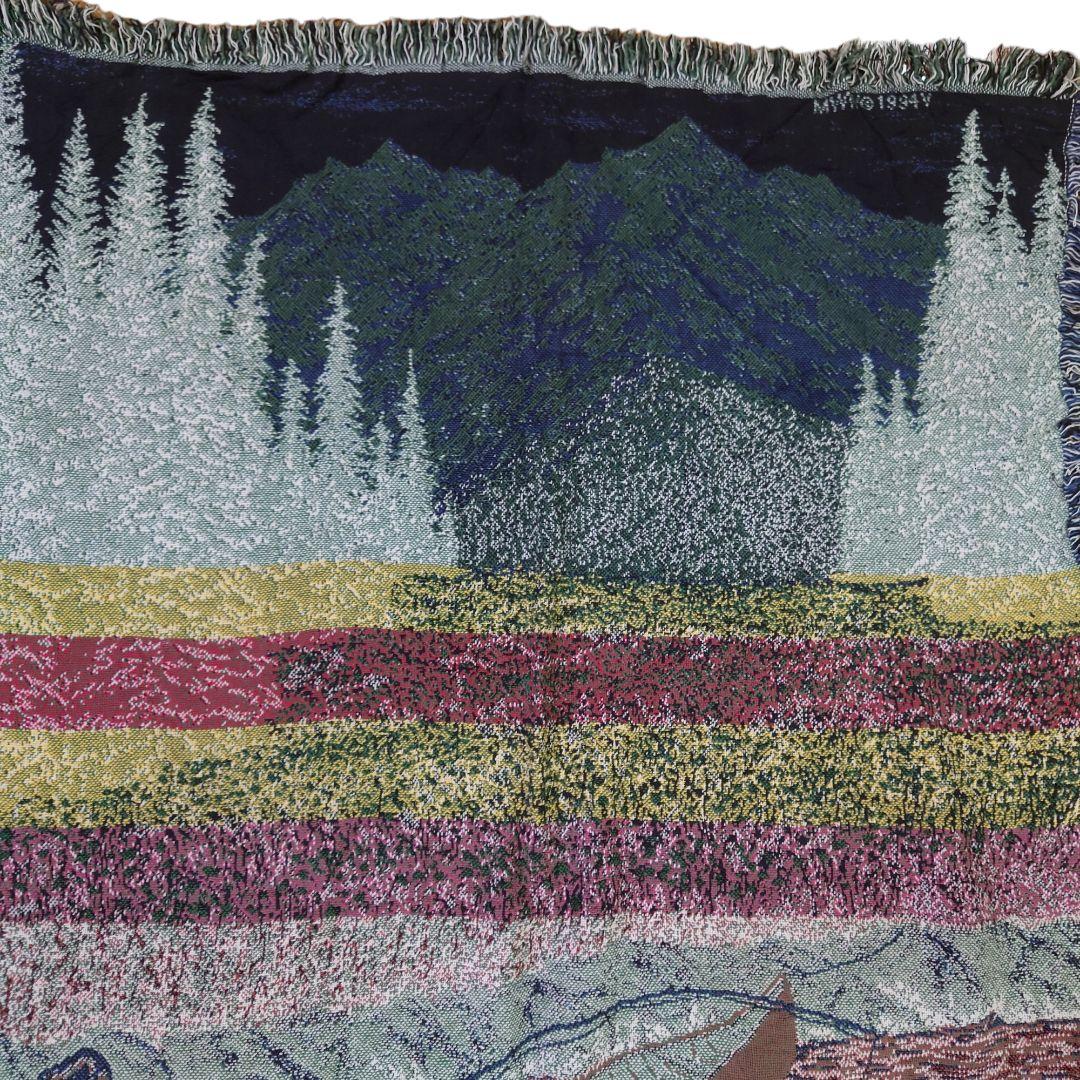 vintage ラグ カーペット、アウトドア、フィッシング、花、釣り 520