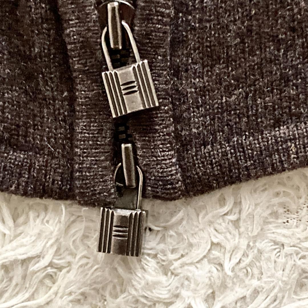 レア 美品　エルメス　L ニット　カーディガン　アンサンブル　ブラウン