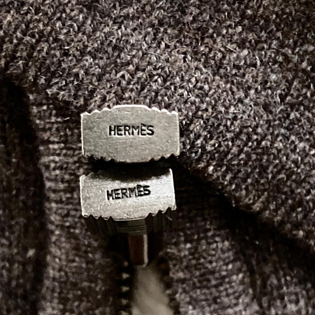 レア 美品　エルメス　L ニット　カーディガン　アンサンブル　ブラウン