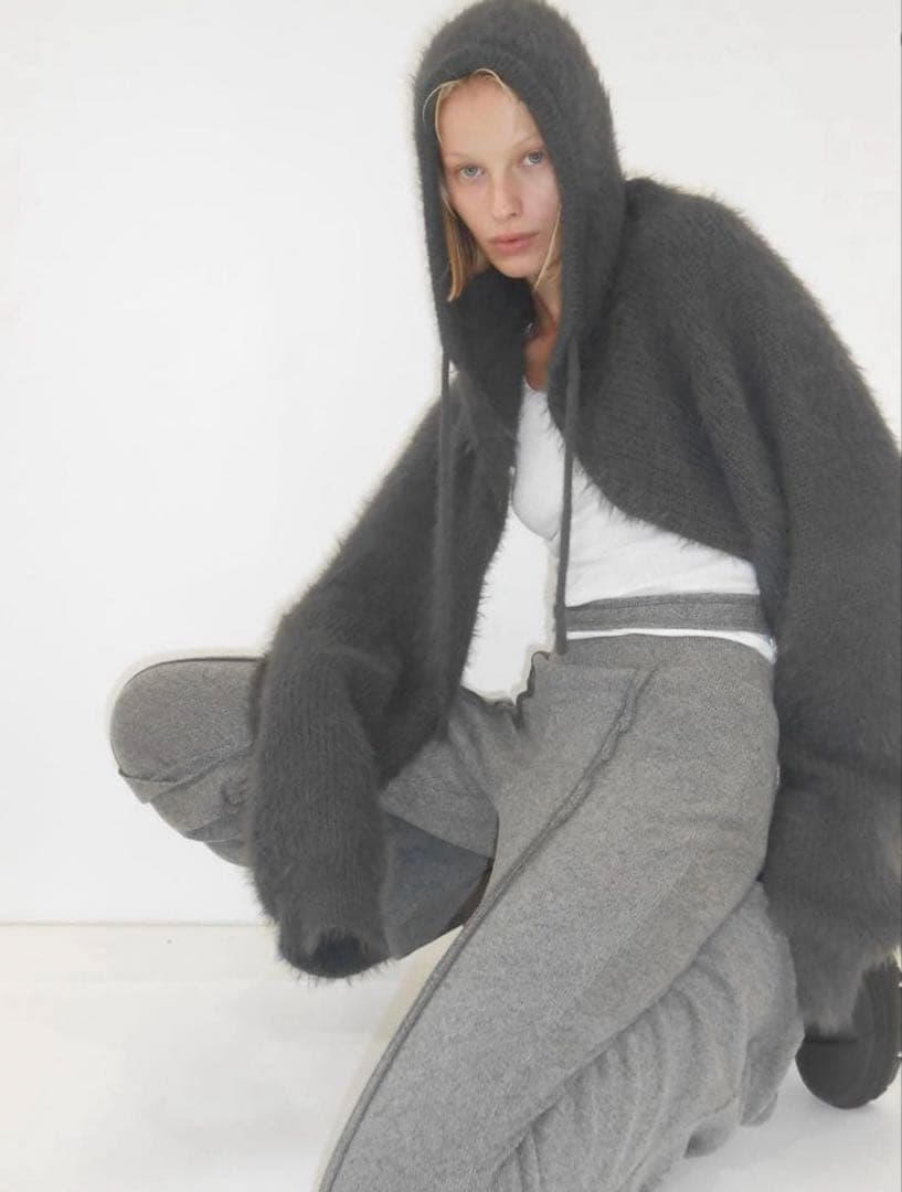 トップス viavanda 2way hoodbd muffler knit