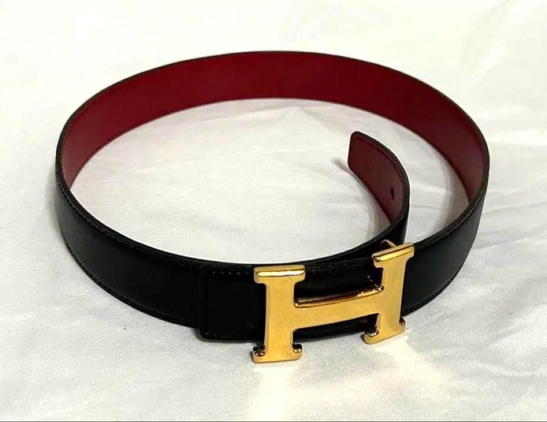 新品同様❗️ HERMES エルメス　Hベルト ゴールド金具　65cm　ブラック